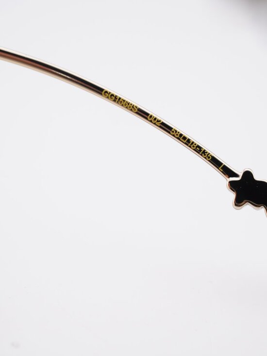 Gucci GG1568S 002 Sunglasses Gold with Gold Chain Inlaid with White Stone main image 9